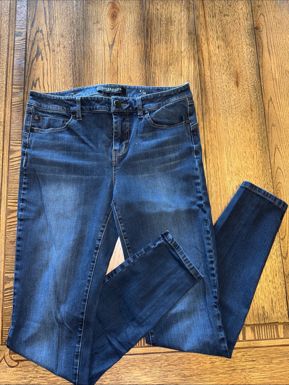 Liverpool The Ankle Skinny Dark Blue High-Rise Skinny Jeans